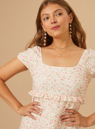Emery Eyelet Floral Mama Dress Detail 3 - TULLABEE