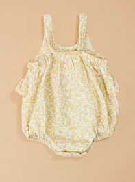 Sunnie Floral Ruffle Romper by Quincy Mae Detail 3 - TULLABEE