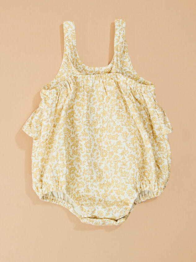 Sunnie Floral Ruffle Romper by Quincy Mae Detail 3 - TULLABEE