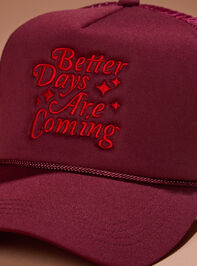 Better Days Are Coming Trucker Hat Detail 2 - TULLABEE