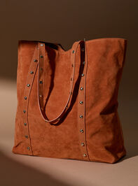 Jackson Studded Suede Tote Detail 2 - TULLABEE