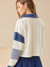 Blake Cropped Polo Pullover Detail 5 - TULLABEE