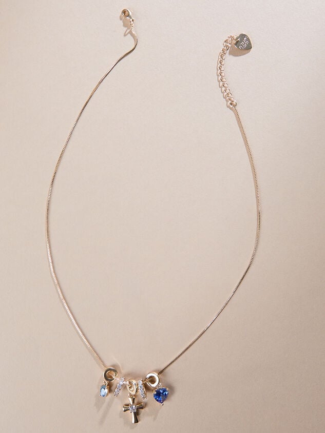 Heart Cross Charm Necklace Detail 2 - TULLABEE