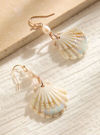 Pearl Seashell Dangle Earring - TULLABEE