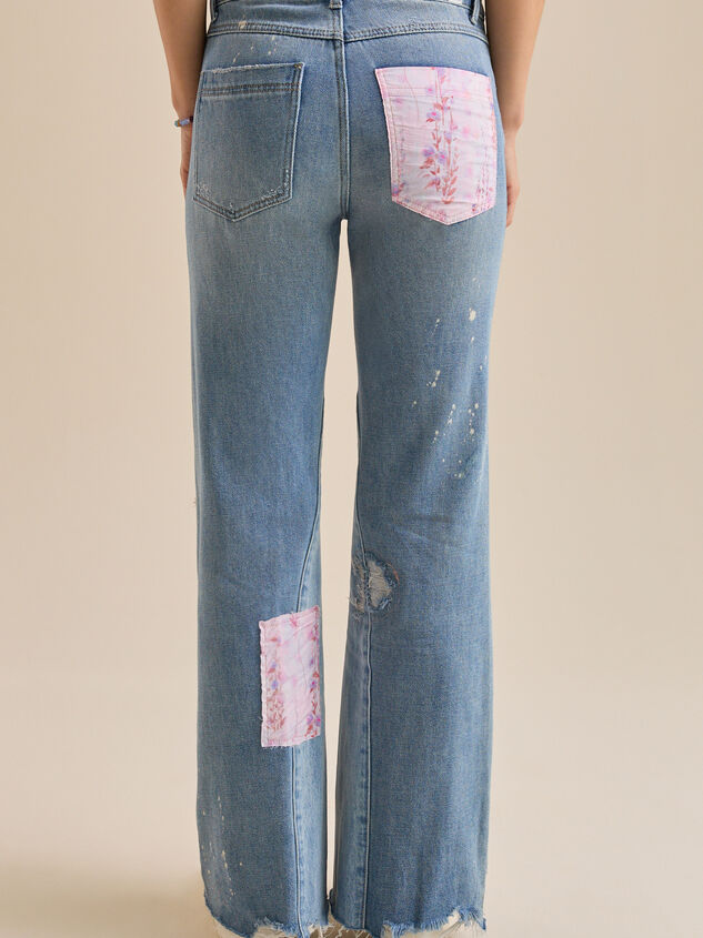 Eloise Patchwork Jeans Detail 6 - TULLABEE