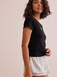 Embroidered Football Baby Tee Detail 4 - TULLABEE