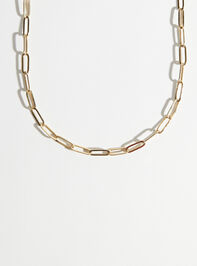 18K Gold Dipped Paperclip Chain Choker Necklace Detail 3 - TULLABEE