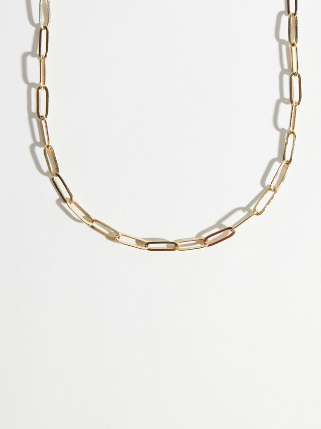 18K Gold Dipped Paperclip Chain Choker Necklace Detail 3 - TULLABEE