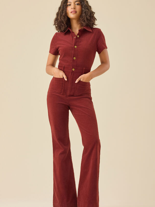 Arlet Corduroy Flare Jumpsuit Detail 3 - TULLABEE