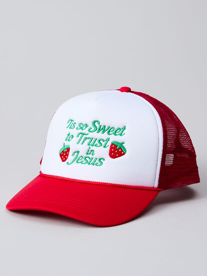 Tis So Sweet Strawberry Trucker Hat - TULLABEE