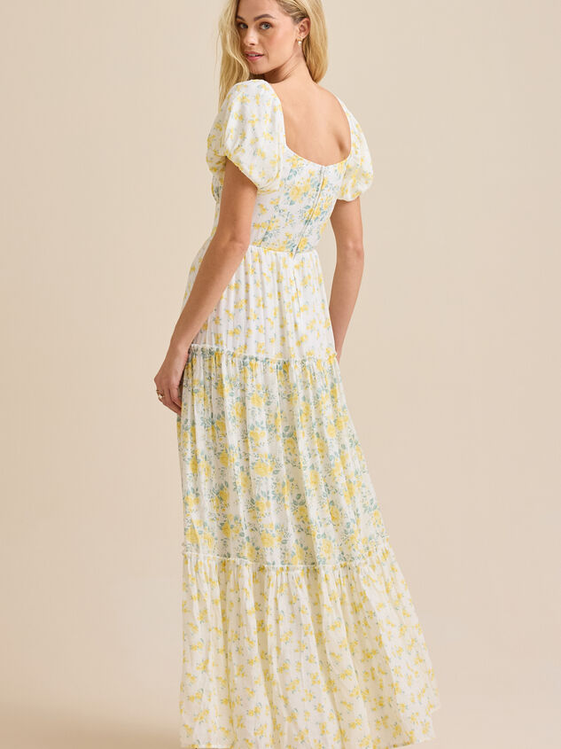 Delilah Floral Maxi Dress Detail 5 - TULLABEE