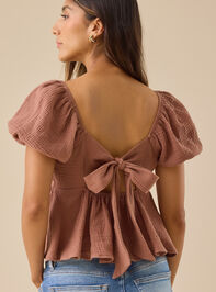 Nia Tie Back Babydoll Top Detail 2 - TULLABEE