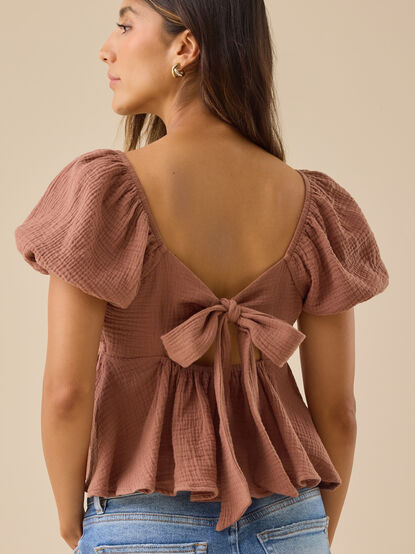 Nia Tie Back Babydoll Top - TULLABEE