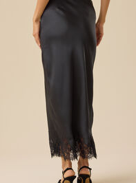 Keily Satin Midi Skirt Detail 4 - TULLABEE