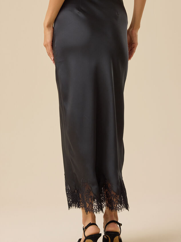 Keily Satin Midi Skirt Detail 4 - TULLABEE