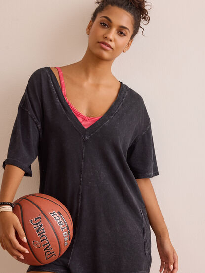 Hang Tough Washed Reversible Tee Romper - TULLABEE