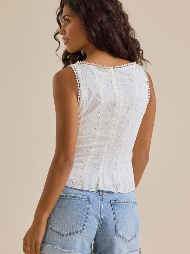 Callie Eyelet Pleated Tank Detail 6 - TULLABEE