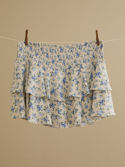 Gracelynn Smocked Floral Skort - TULLABEE