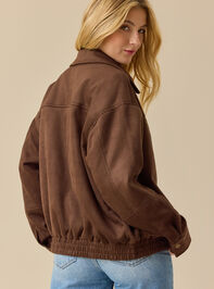 Vanessa Suede Bomber Jacket Detail 5 - TULLABEE