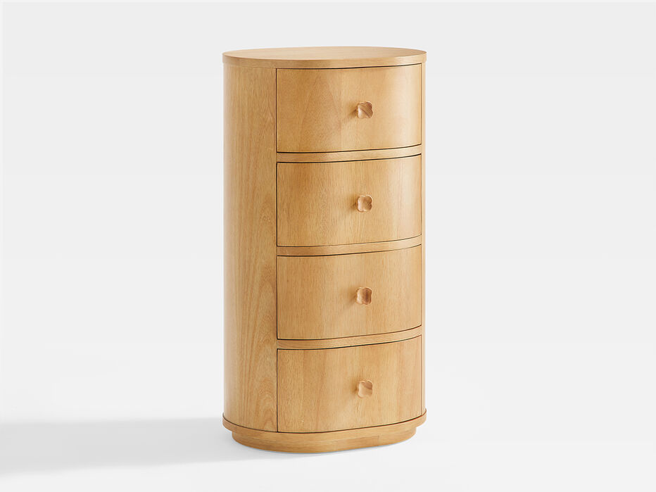 Ruth Narrow Wood Nightstand - TULLABEE - 