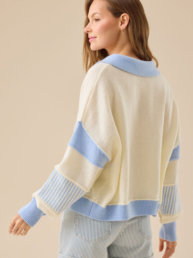 Beth Crop Mixed Media Pullover Detail 5 - TULLABEE