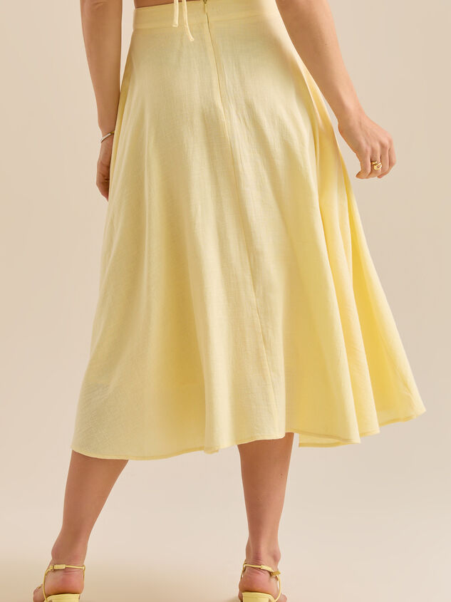 Grace Linen Midi Skirt Detail 5 - TULLABEE