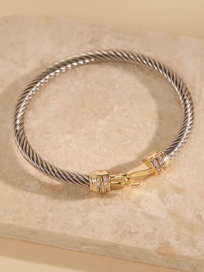Cable Bangle Bracelet - TULLABEE