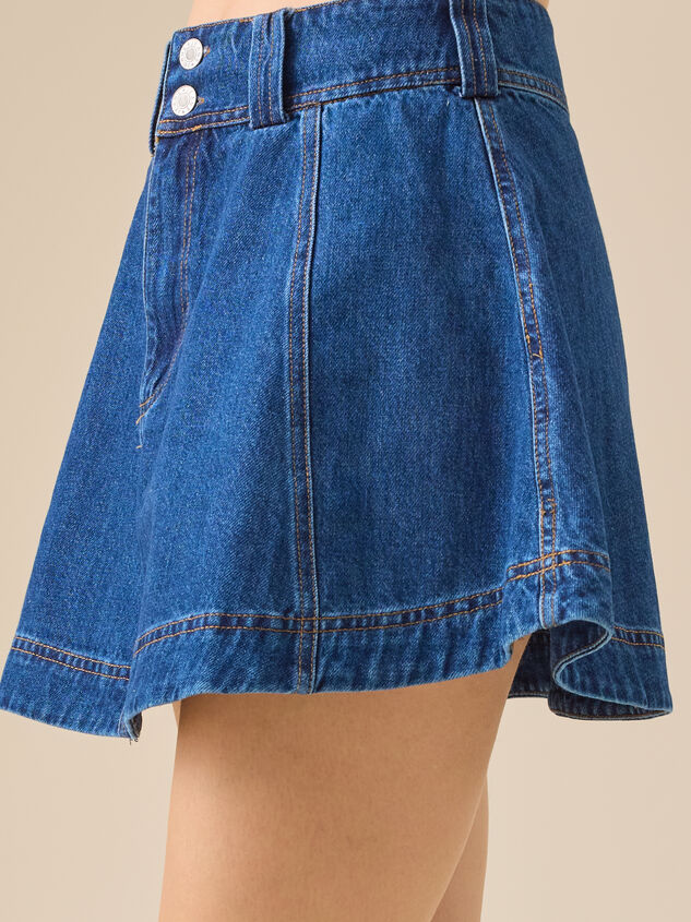 Brooks Denim Mini Skirt Detail 5 - TULLABEE