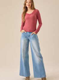 Victoria Lace Ribbed Top - TULLABEE
