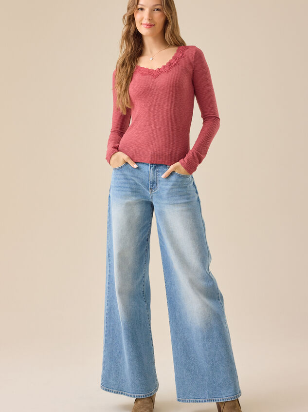 Victoria Lace Ribbed Top - TULLABEE