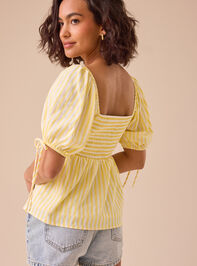 Sonia Striped Babydoll Top Detail 5 - TULLABEE