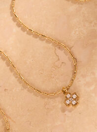 14K Gold Pearl Cross Necklace Detail 3 - TULLABEE