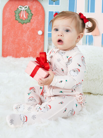 Vintage Santa Ruffle Footie - TULLABEE