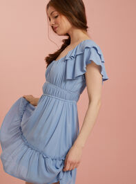 Cleo Flutter Sleeve Dress Detail 2 - TULLABEE