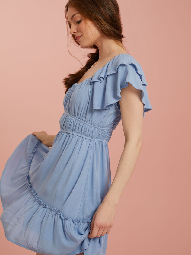 Cleo Flutter Sleeve Dress Detail 2 - TULLABEE