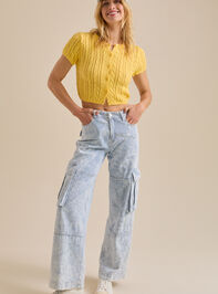 Phoebe Short Sleeve Cardigan Detail 2 - TULLABEE
