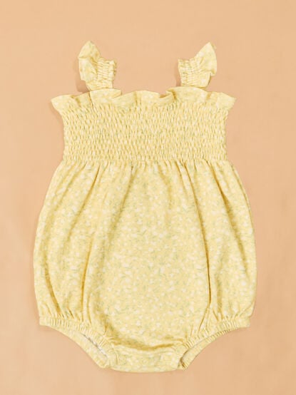 Amy Floral Smocked Bubble - TULLABEE