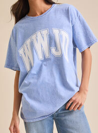 WWJD Oversized Graphic Tee Detail 2 - TULLABEE
