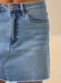 Jinger Denim Mini Skirt Detail 3 - TULLABEE
