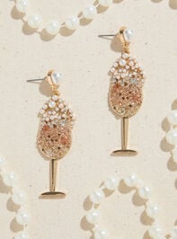 Glitz Prosecco Dangle Earrings Detail 2 - TULLABEE