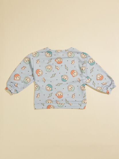 Lightening Bolt Smiley Sweatshirt - TULLABEE