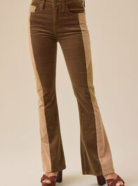 Sadie High Rise Corduroy Flare Pants Detail 3 - TULLABEE