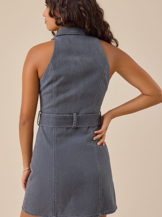 Alyvia Denim Mini Dress Detail 5 - TULLABEE