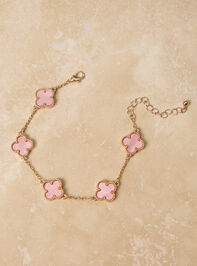 Clover Double Sided Pink Bracelet Detail 2 - TULLABEE