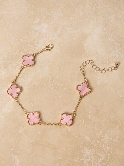Clover Double Sided Pink Bracelet - TULLABEE