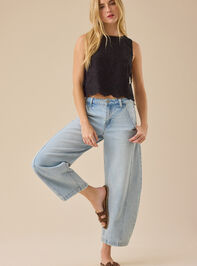 Jaycie Embroidered Side Tie Tank Detail 2 - TULLABEE