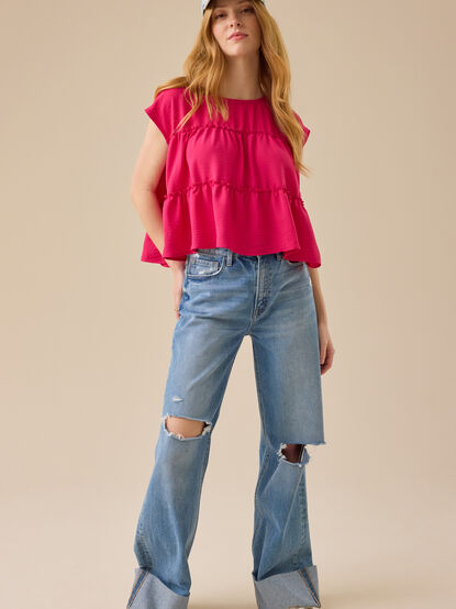 Matalyn Tiered Babydoll Top - TULLABEE