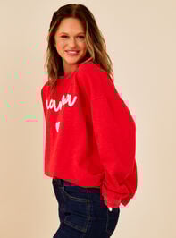 Lola Heart Mama Crewneck Detail 3 - TULLABEE