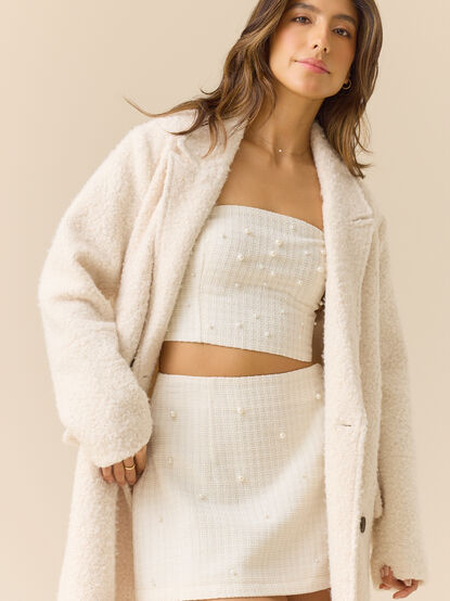 Swan Tweed Pearl Tube Top - TULLABEE