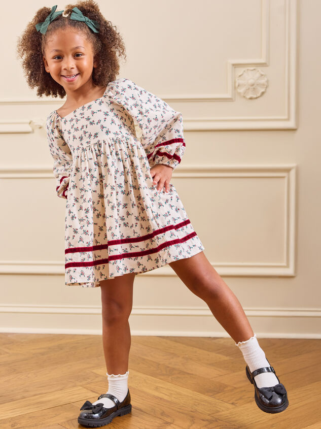 Ella Floral Velvet Toddler Dress - TULLABEE